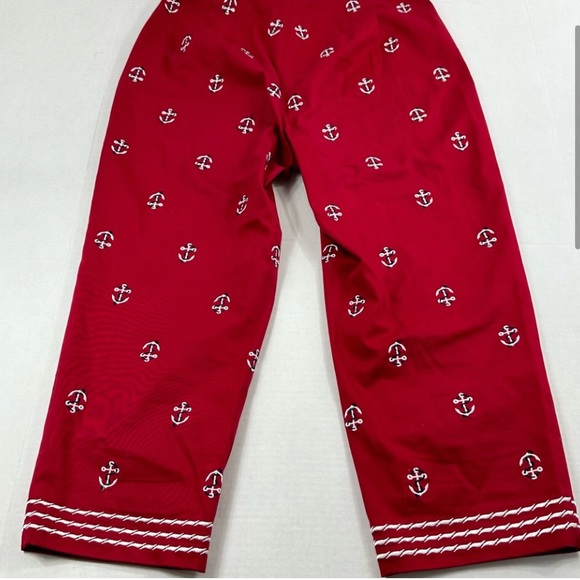 Talbots stretch| size 14 red anchor pants - Picture 2 of 3